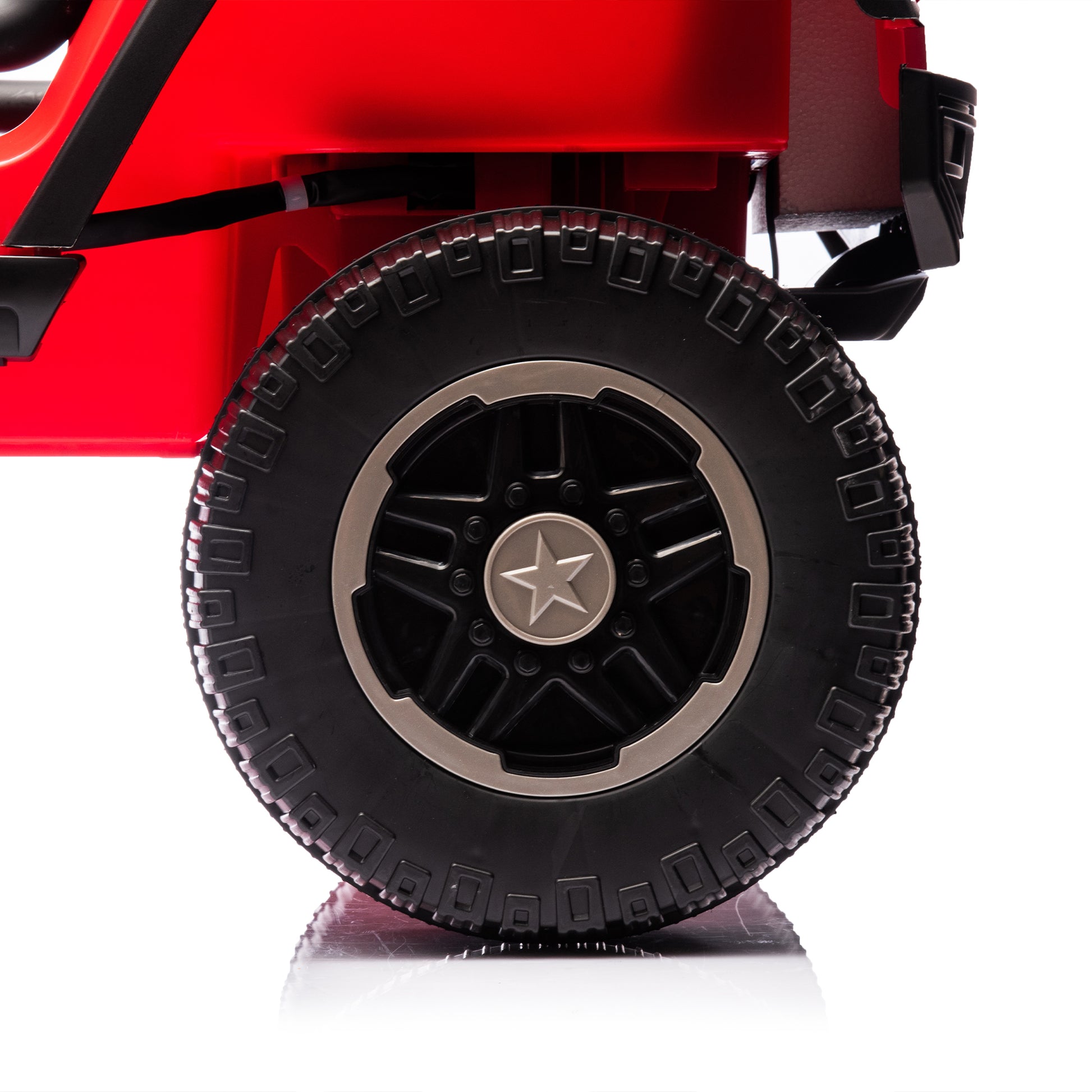 24V Two Seater Kids Ride On Truck Car W Parents Control,200W*2,Seat Width 20.28In,Four Wheel Suspension,Led Lights,Music,Mp3,Bluetooth,Two Independent Seat Belts,Suitable For Off Road For Kids Aged 3 Red 100 149 Lbs Polypropylene