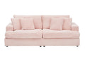 79.3Nch Corduroy Sofa With 4 Matching Toss Pillows Sleek Design Spacious And Comfortable 3 Seater Couch For Modern Living Room,Pink Pink Corduroy 3 Seat
