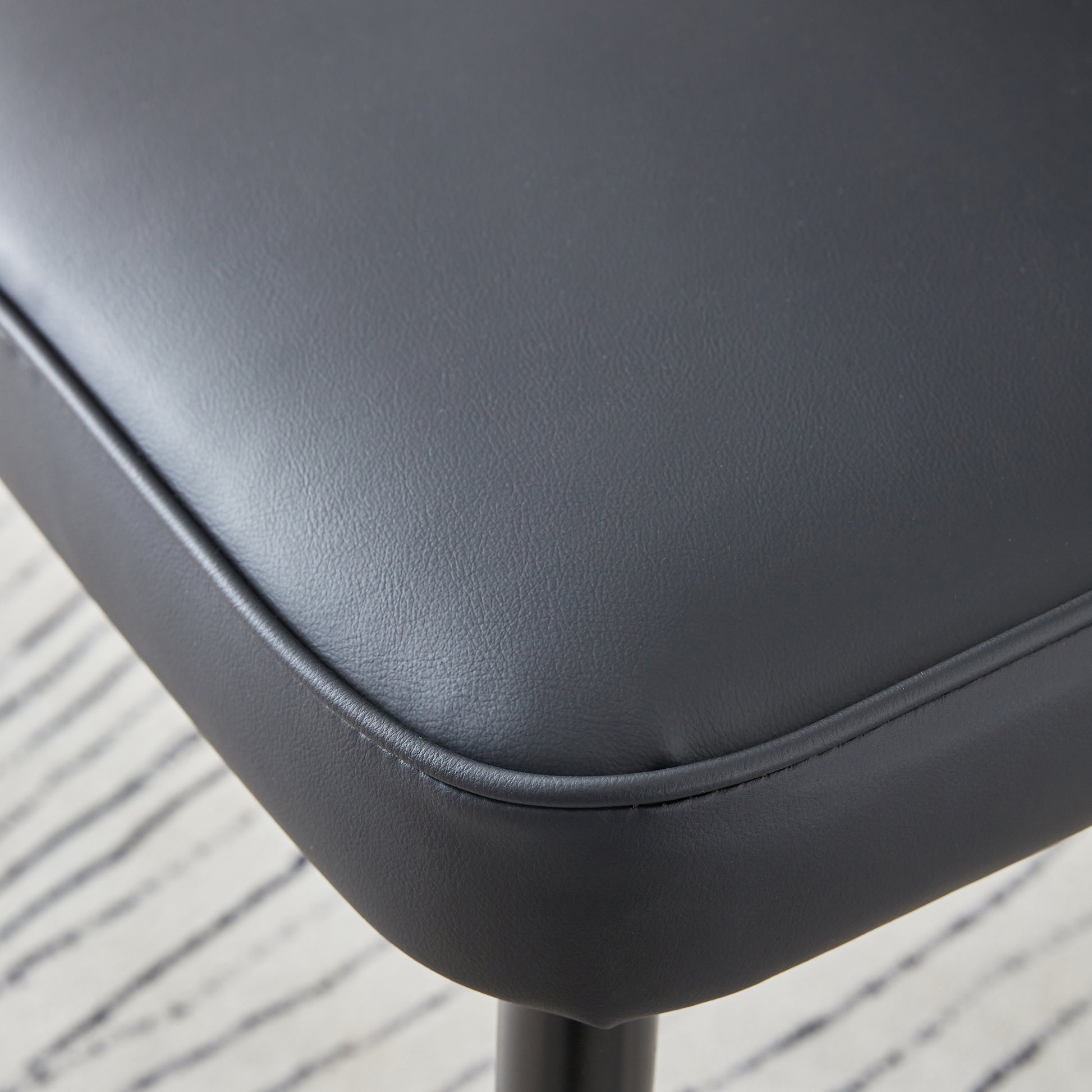 Table And Chair Set.This Modern Dining Table With Mdf Marbled Design Gives You A Luxurious And Elegant Feel.Paired With Multiple Chairs With Pu Artificial Leather Backrest Cushions And Black Legs. Black Seats 4 Mdf