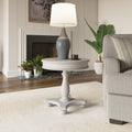 Mariano Gray Round End Table Gray Gray Round Solid Wood