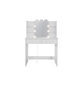Makeup Vanity Desk With Led Lighted Mirror ,Dressing Table Set With 2 Large Drawers 10 Led Light ,White Color White Primary Living Space Modern Particle Board