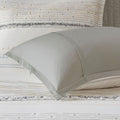 Cotton Printed Comforter Set With Trims Off White Gray King Cal King King Off White Gray Cotton