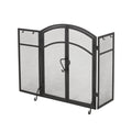 Folding Screen With Doors And 4 Pcs Tool Sets Matte Black Iron