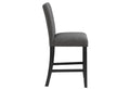 Marian Dark Gray Bar Stool Kit Of 2 Solid Gray Dining Room Foam Rectangular Wipe Clean Casual Bar Stools Rubberwood Solid Back Set Of 2 Foam Fabric