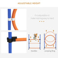 Pawhut 4 Pieces Dog Agility Training Equipment, Dog Obstacle Course Starter Kit, Pet Outdoor Games With Weave Poles, Adjustable Hurdle Jumping Ring, Pause Box, Whistle, Toy Balls For Backyard, Orange Orange Abs