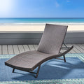 Kauai Pe Wicker Chaise Brown Multi Rattan Metal