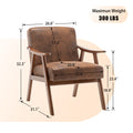 Mid Century Modern Chair, Living Room Chair With Solid Wood Frame, Accent Chair Extra Thick Backrest, Wingback Chair For Bedroom, Reading Room, Living Room, Lounge Chair Indoor Brown Primary Living Space Mid Century Modern Foam Fabric