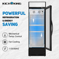 Commercial Glass Door Refrigerator, Single Glass Door Retail Merchandiser Cooler, 8.0 Cubic Ft., Etl Approved, Black Black Steel