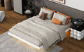 Queen Size Floating Bed With Led Lights Underneath,Modern Queen Size Low Profile Platform Bed With Led Lights,White Queen White Wood Bedroom American Design Pine Bed Frame Pine