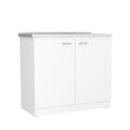 Freestanding Sink, Double Door Cabinet, Two Shelves, White White Solid Wood Mdf Engineered Wood