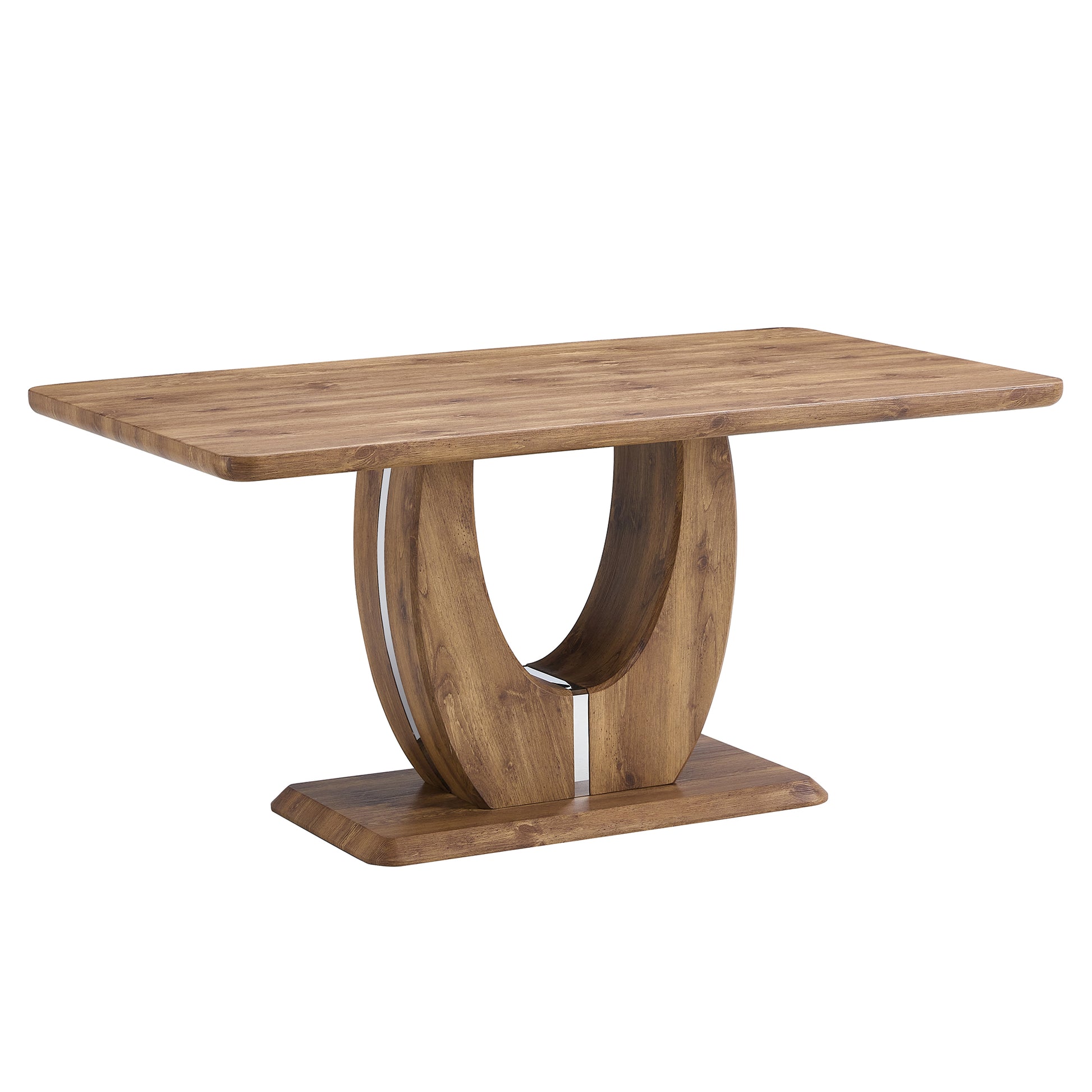 Table And Chair Set.Mdf Rectangular Dining Table, 6 Modern Medieval Style Restaurant Cushioned Side Chairs With With Soft Cushions And Black Metal Legs.Suitable For Restaurants, Living Rooms, Kitchen. Brown Seats 6 Mdf Metal