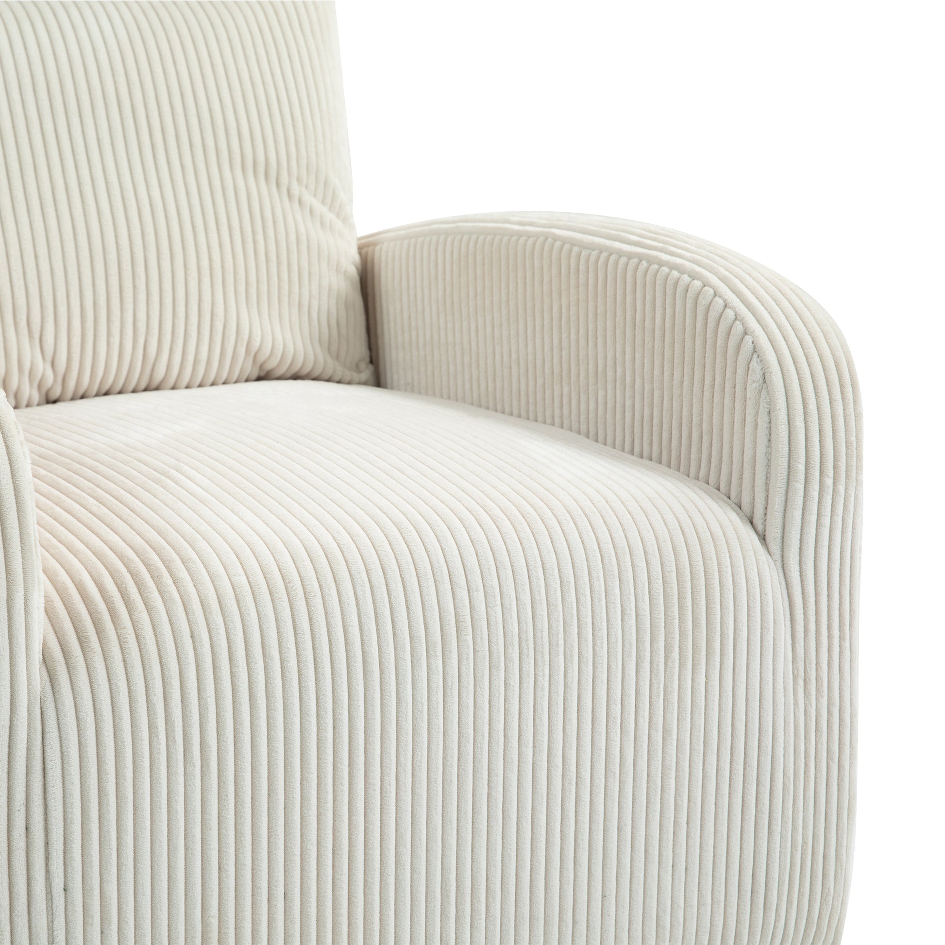 Jiada Upholstered Swivel Glider.Flannel Fabric.Rocking Chair For Nursery In Beige.Modern Style One Left Bag Beige Primary Living Space Foam Fabric Metal