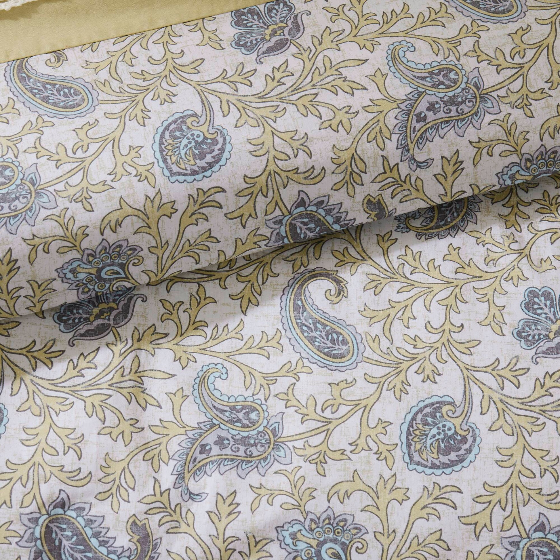 9 Piece Cotton Percale Comforter Set Yellow Cal King California King Yellow Polyester