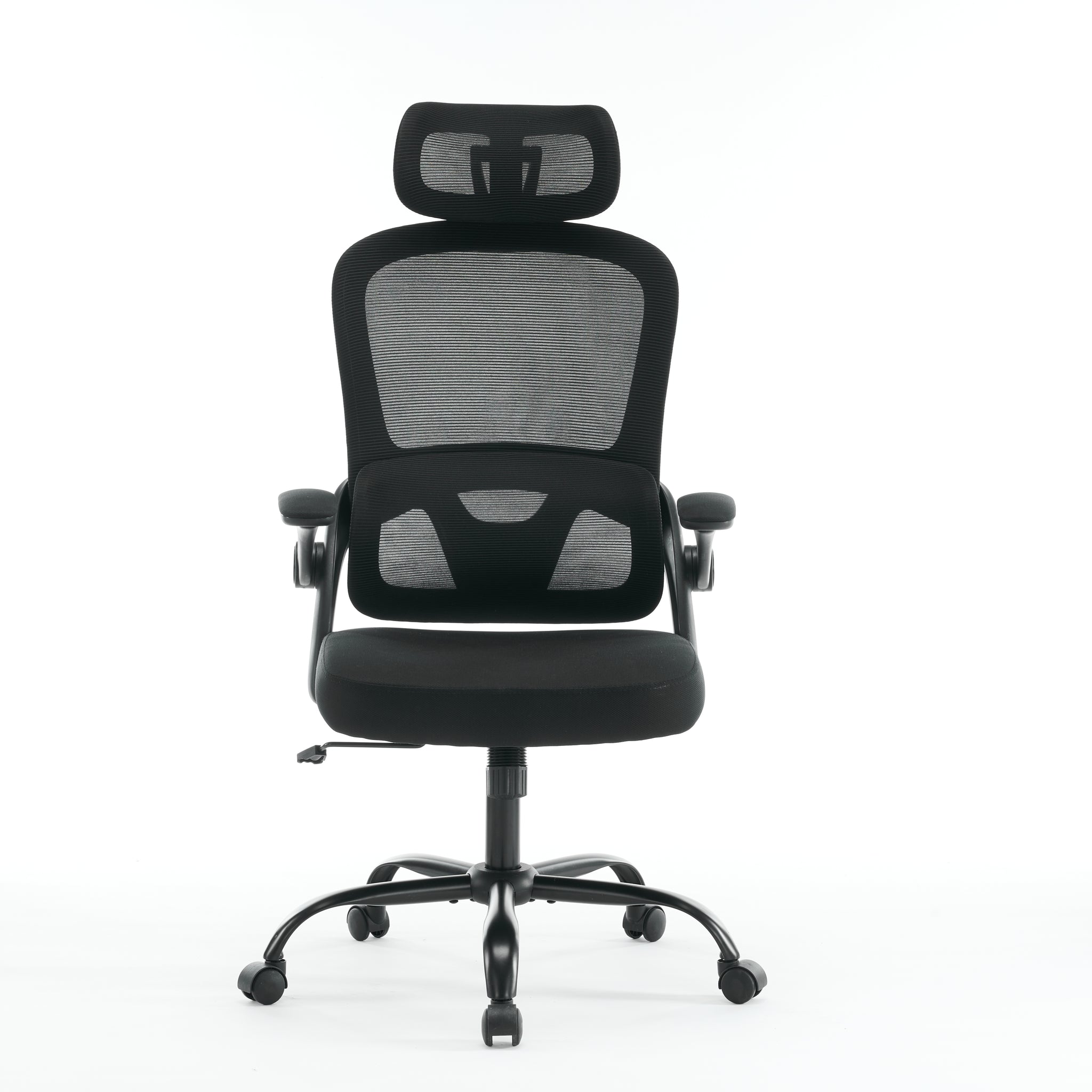 Ergonomic Mesh Office Chair, High Back Desk Chair With 3D Armrests, Up&Down Lumbar Support, Swivel Computer Task Chair With Adjustable 2D Headrest, Tilt Function Black Black Mesh