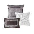 6 Piece Reversible Jacquard Quilt Set With Throw Pillows Grey Taupe Full Queen Grey Taupe Cotton