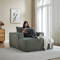 62.5 Inch Corduroy Sponge Sofa Lounge Chair,No Assembly Required,Fluffy Modern Sleeper Chair For Indoor Living Room Bedroom Army Green Foam Corduroy 1 Seat