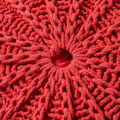 Knited Pouf Red Cotton