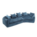 Modular Sectional Sofa, U Shaped Couch With Sofa For Five & Pillows, Modern Minimalist Chenille Fabric Large Comfy Cloud Sofas, Living Room Furniture Sets Navy Chenille 5 Seat