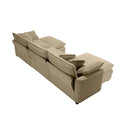 Oversized Modular Cushion Sofa, Portable Ottoman, L Shaped Corner Low Back Deep Seating Spacious Sofa Set And Sofa Bed For Home Apartment Living Room Set, Tan Corduroy Tan Corduroy 3 Seat