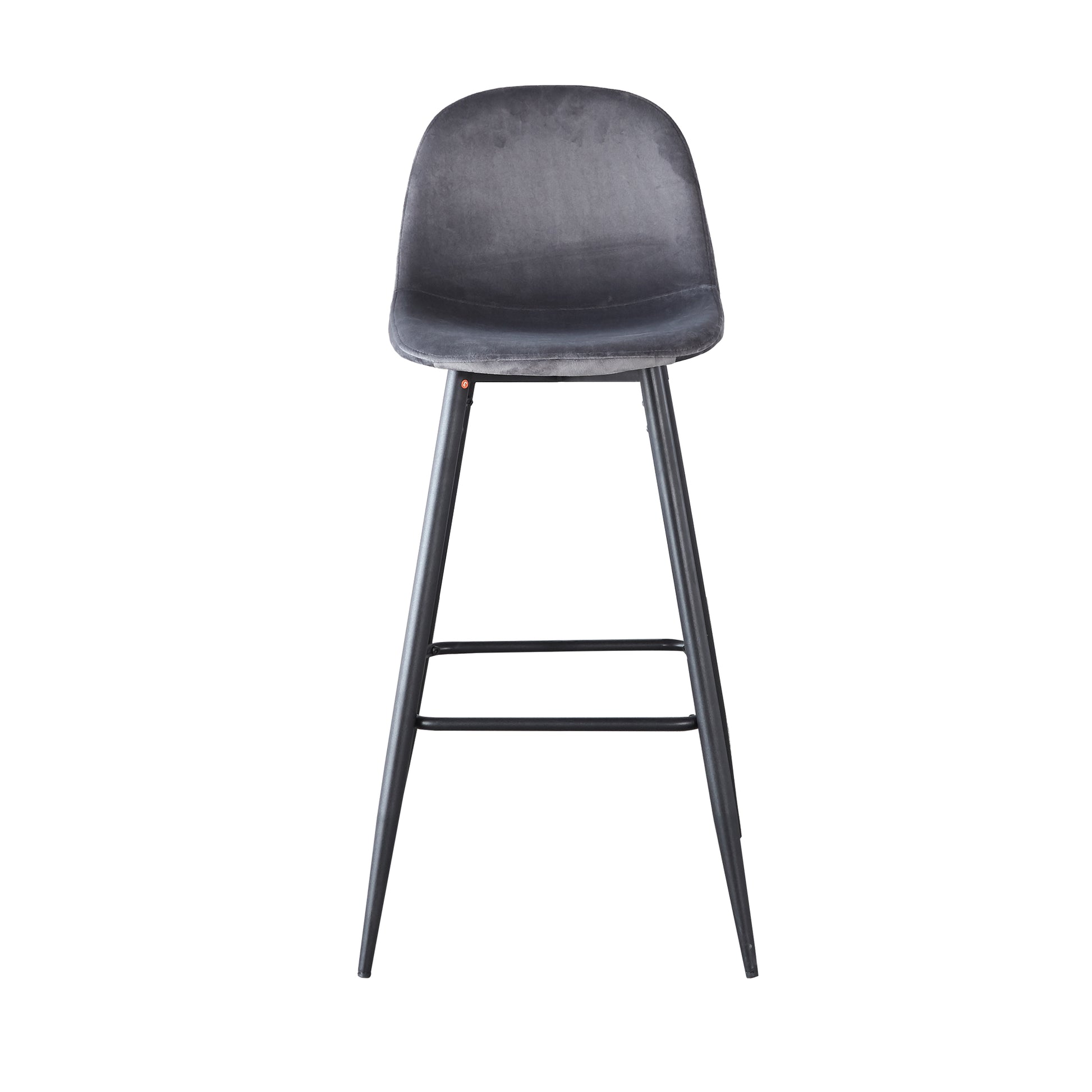 Bar Stools Set Of 2, 30 Inches Velvet Barstool Modern Counter Bar Height Chair With Back, Sturdy Metal Legs & Footrests, Easy Assembly, Island Stool For Kitchen Bar Dark Grey Velvet