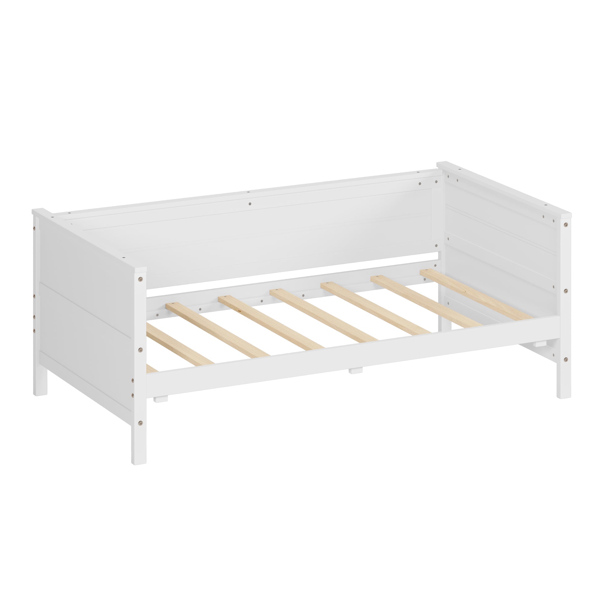 Twin Size Solid Wood Daybed With Trundle For Kids Teens Dorm Bedroom Multipurpose Guest Room Or Home, White Box Spring Not Required Twin White Wood Bedroom Pine Wood