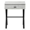 Accent Table, Side, End, Nightstand, Lamp, Storage Drawer, Living Room, Bedroom, Grey Laminate, Black Metal, Contemporary, Modern Grey Particle Board