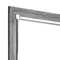 Contemporary Square Shape Bedroom Mirror With Wood Grain Texture, Gray Gray Mdf Glass