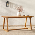 Contemporary Solid Wood Slat Top Patio Dining Table Natural Natural Wood Acacia Wood