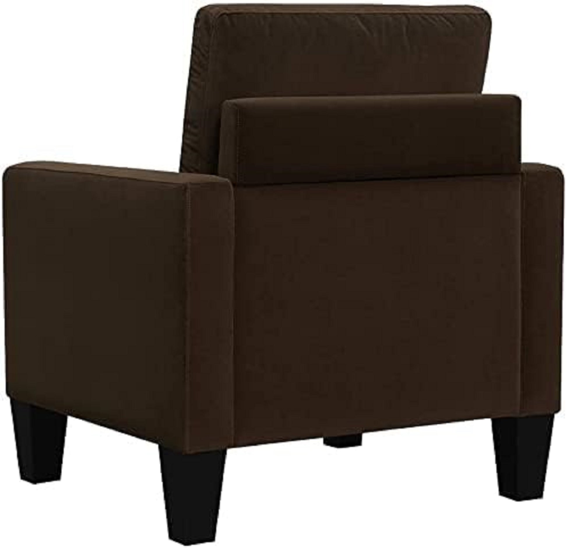 1Pc Mid Century Modern Upholstered Living Room Arm Chair Brown Microfiber Wood Fabric Brown Primary Living Space Contemporary,Mid Century Modern,Modern Foam Wood