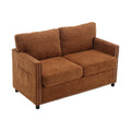 United Modern Chenille Fabric Loveseat, 2 Seat Upholstered Loveseat Sofa Modern Couch Brown Chenille 2 Seat