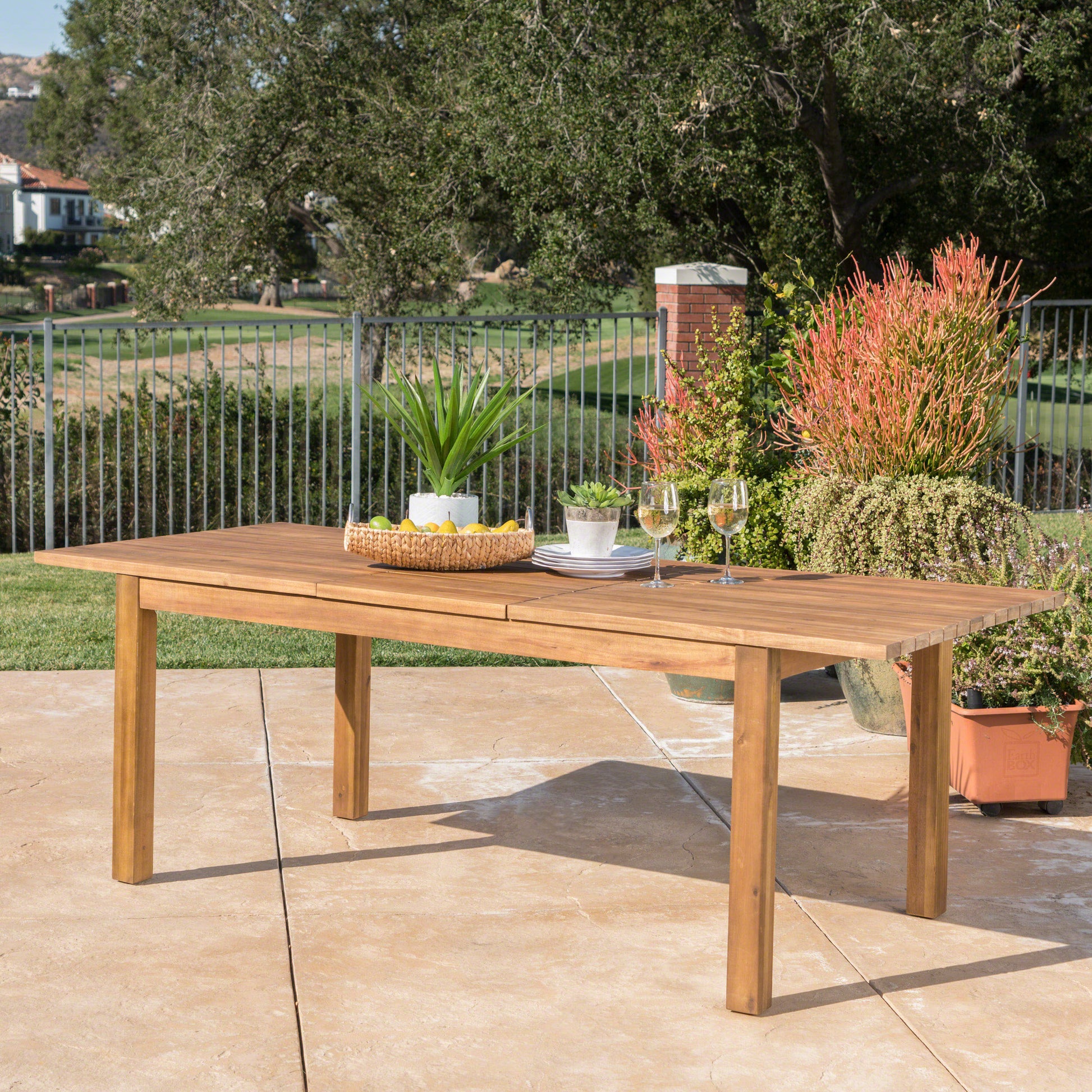 Wilson Expandable Dining Table Teak Acacia Wood