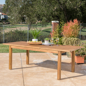 Wilson Expandable Dining Table Teak Acacia Wood