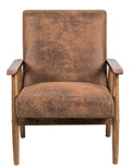 25.38'' Wide Classic Mid Century Modern Arm Chair, Light Brown Light Brown Microfiber