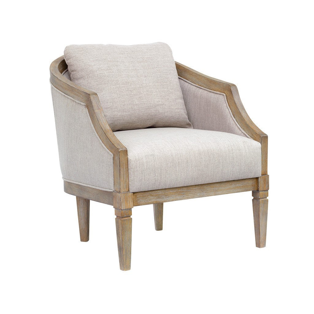Accent Chair Beige Polyester