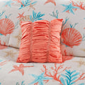 7 Piece Cotton Sateen Comforter Set Coral Cal King California King Coral Cotton