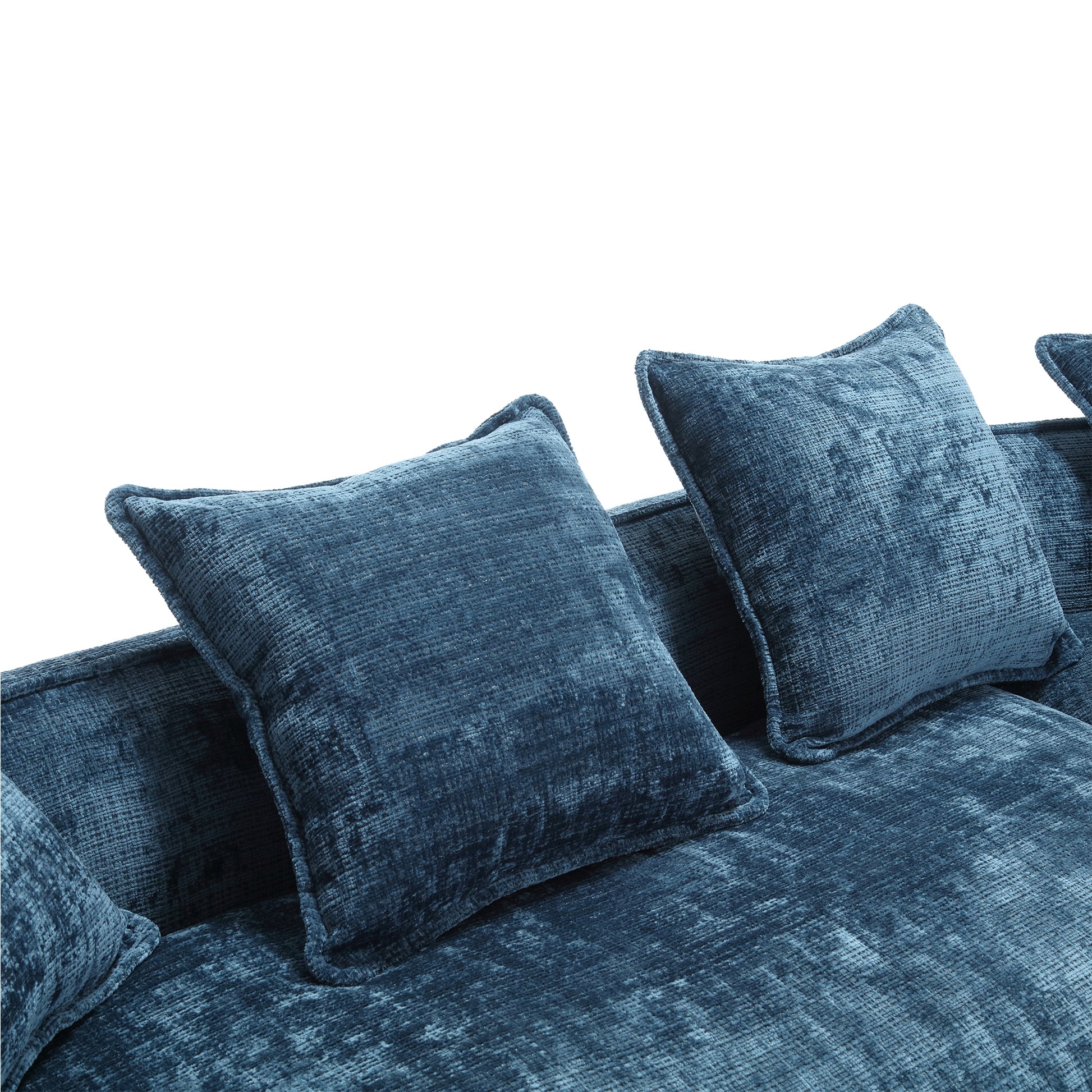 Modular Sectional Sofa, U Shaped Couch With Sofa For Five & Pillows, Modern Minimalist Chenille Fabric Large Comfy Cloud Sofas, Living Room Furniture Sets Navy Chenille 5 Seat