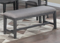 Dining Room Furniture Gray 6Pcs Set Dining Table 4X Side Chairs A Bench Rubberwood Unique Design Back Chair Gray Wood Dining Room Bench Seating Rectangular Dining Table With Chair And Bench Wood