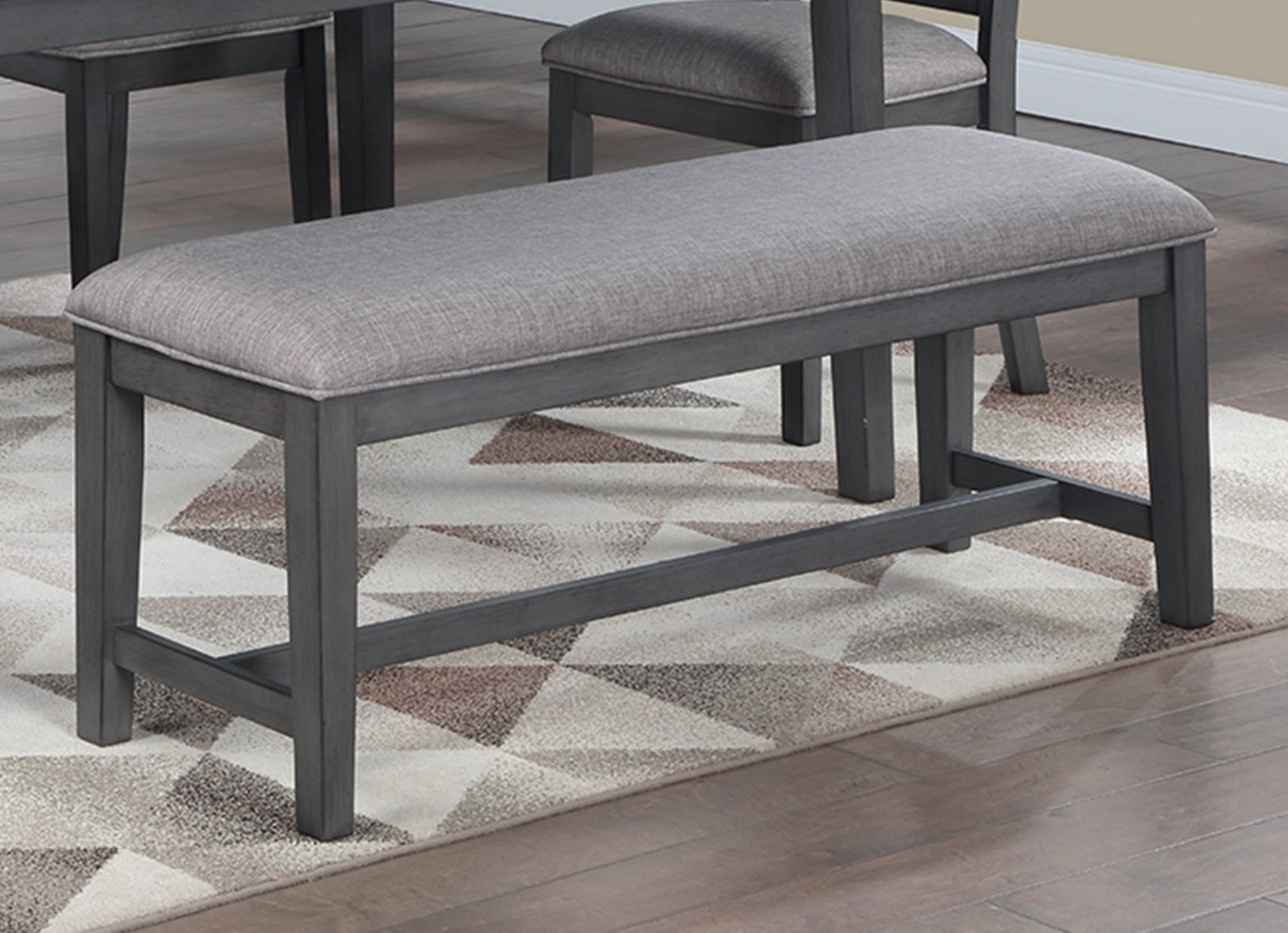 Dining Room Furniture Gray 6Pcs Set Dining Table 4X Side Chairs A Bench Rubberwood Unique Design Back Chair Gray Wood Dining Room Bench Seating Rectangular Dining Table With Chair And Bench Wood