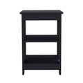 Taylor 3 Tier End Table Nightstand, Side Table For Small Space, Black Black Solid Wood Mdf Engineered Wood
