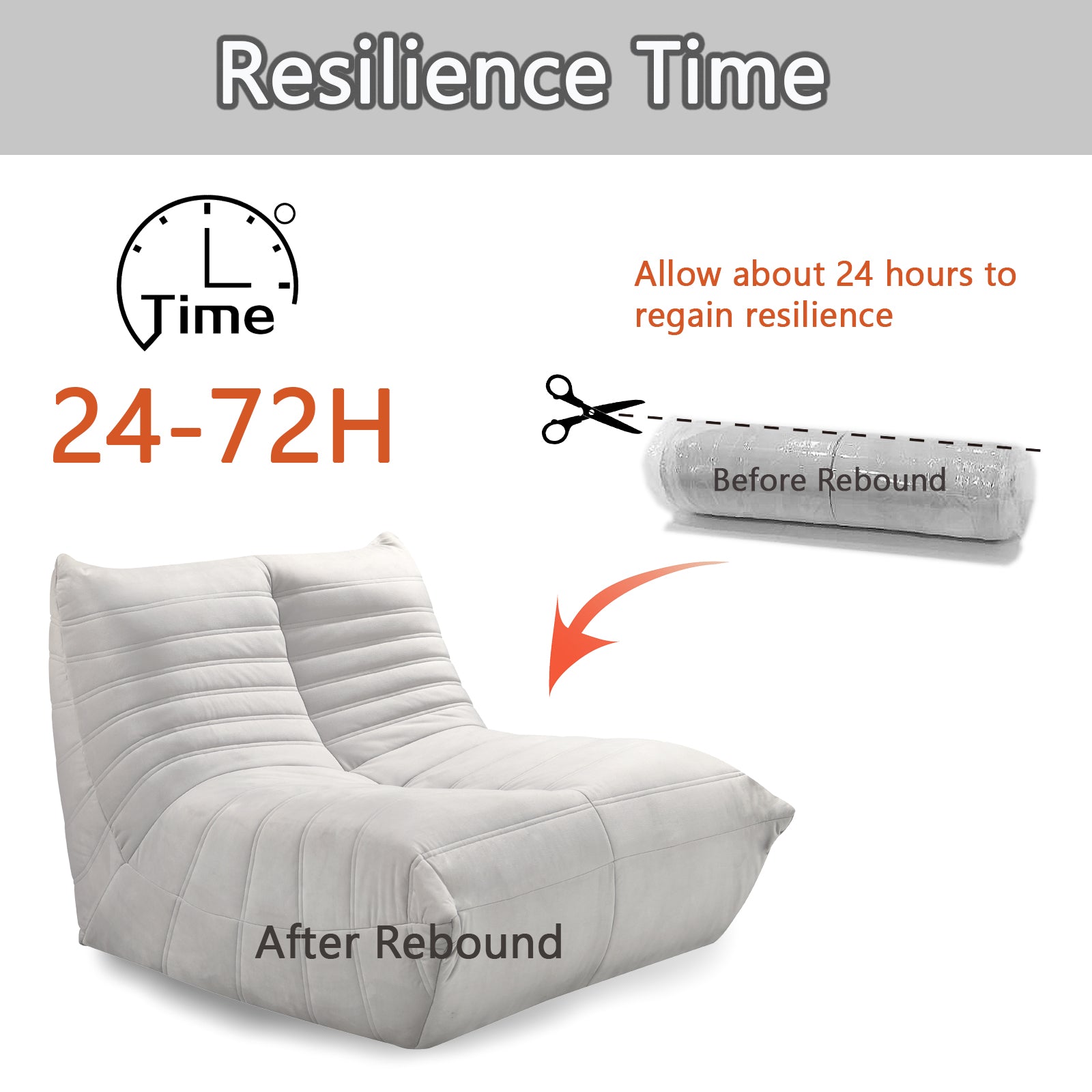 Fireside Chair, Large Bean Bag Chair For Adults, Lazy Floor Sofa For Home, Playing Bean Bag Chair, One Piece High Resillence Sponge, Flannelette Fabric, Light Gray Light Gray Soft Foam Flannelette,Foam