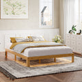 Queen Size Wood Platform Bed Frame 12 Inch Solid Wood Queen Bed Frame With Slat Support, No Box Spring Needed, Easy Assembly Rustic Pine Box Spring Required Queen Natural Wood Brown Wood Brown