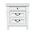 Coastal White 3 Drawer Nightstand White Engineered Wood