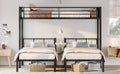 Twin Over Twin & Twin Bunk Beds For 3, Twin Xl Over Twin & Twin Bunk Bed Metal Triple Bunk Bed, Black Twin Black Metal