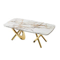 Gold Stainless Steel Marble Pattern Coffee Table 50.78