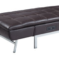 Brown Chaise Lounge With Pillow And Usb Port Brown Primary Living Space Faux Leather