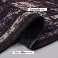 3X5 Area Rug, Washable Rug, Low Pile, Non Slip, Non Shedding, Foldable, Kid & Pet Friendly Area Rugs For Living Room, Bedroom, Kitchen, Dining Room Rug Perfect Gifts, Black Burdy, 3X 5 Black Burgundy Chenille Polyester