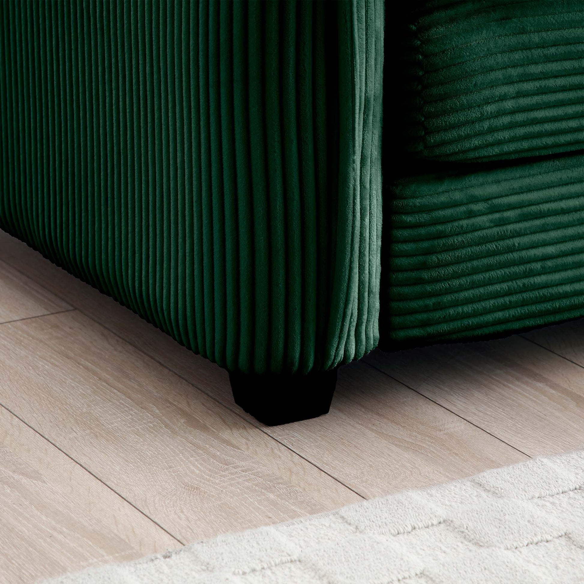 Armless Deep Seat Corduroy Single Sofa, Can Be Used With Combined With Alternative Armrest And Combined With Alrmess 2 Seater Sofas ,Green Corduroy Fabric Green Corduroy 1 Seat