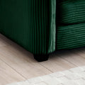Oversized Modular Cushioned Sofa,With 3 Ottomans To Work As Sleeper Sofa Beds, 3 Seater Sofa With 3 Footstools,Green Corduroy Fabric Green Corduroy 3 Seat