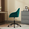 Elegent Velvet Office Chair With Wheels, Makeup Vanity Chair Height Adjustable For Teens Women Girls, Comfy Swivel Modern Leisure Armchair For Home Office, Bedroom, Study And Vanity. Green Green Primary Living Space Luxury,Modern Foam Iron