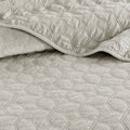 3 Piece Velvet Quilt Set Ivory King Cal King King Ivory Cotton